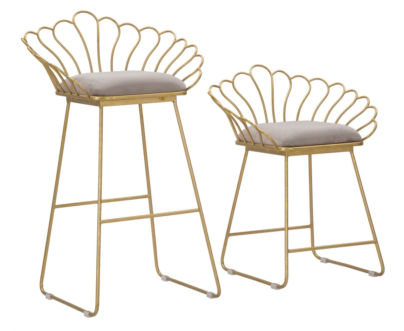 Set da 2 sgabello moderno in metallo colore oro modello fiore - vari colori