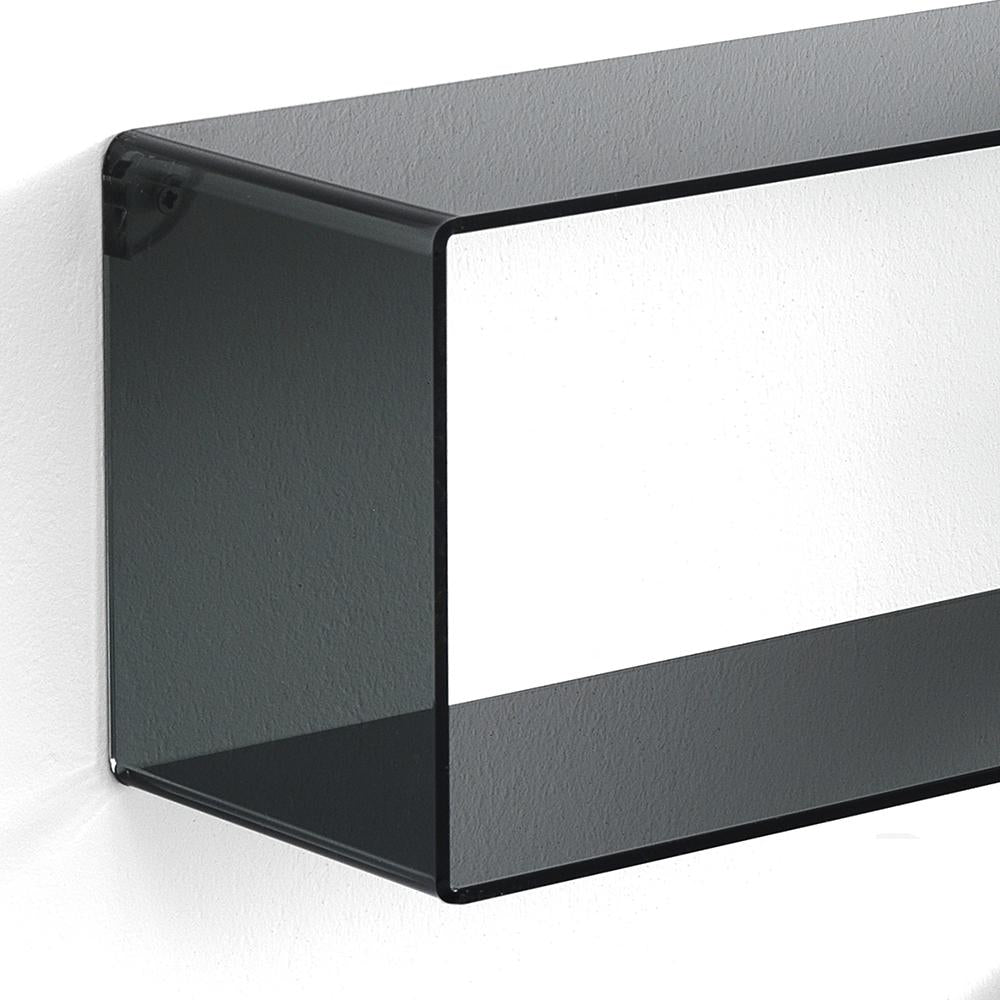 Set da 3 mensole da parete moderne in acrilico colore nero trasparente - immagine 2