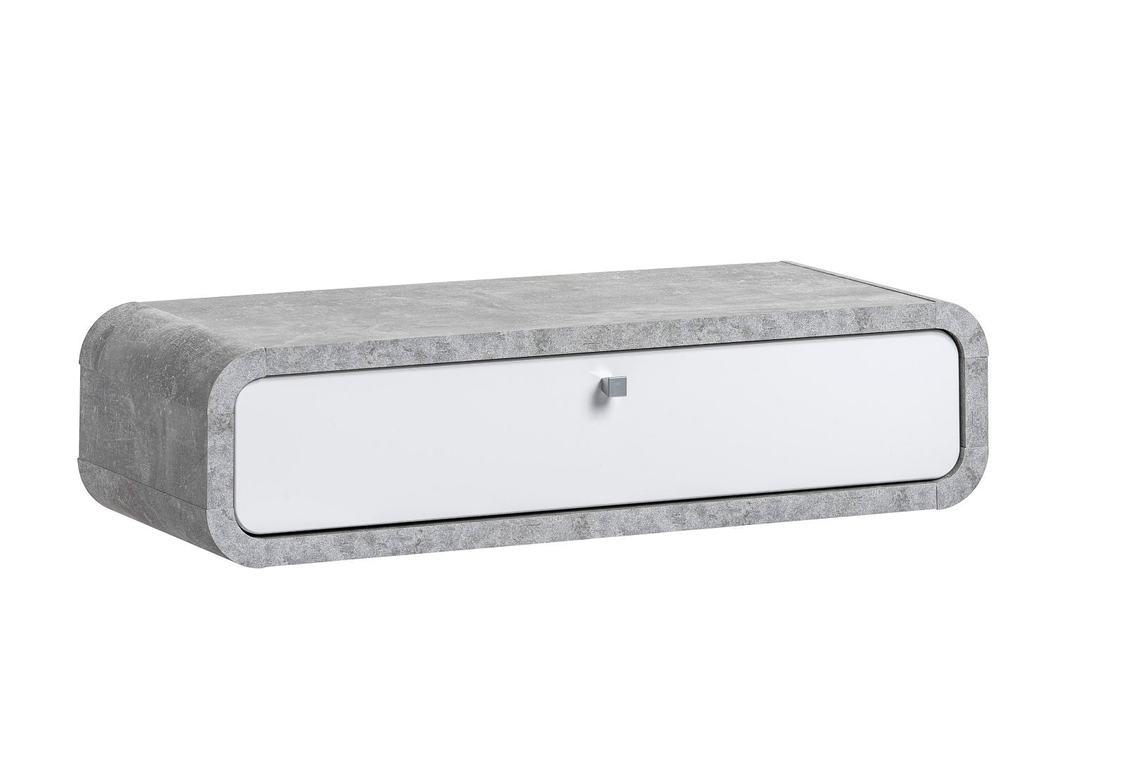 Merin - Set da ingresso design moderno con pensili sospesi bianco e cemento cm 80x32x155h - immagine 2