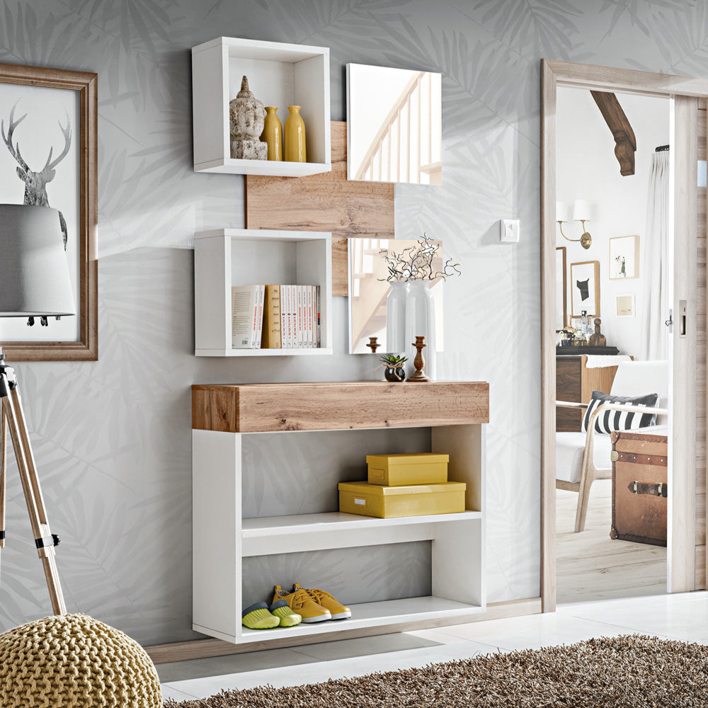 Piave - Set ingresso composizione sospesa design moderno cm 100x30x190h