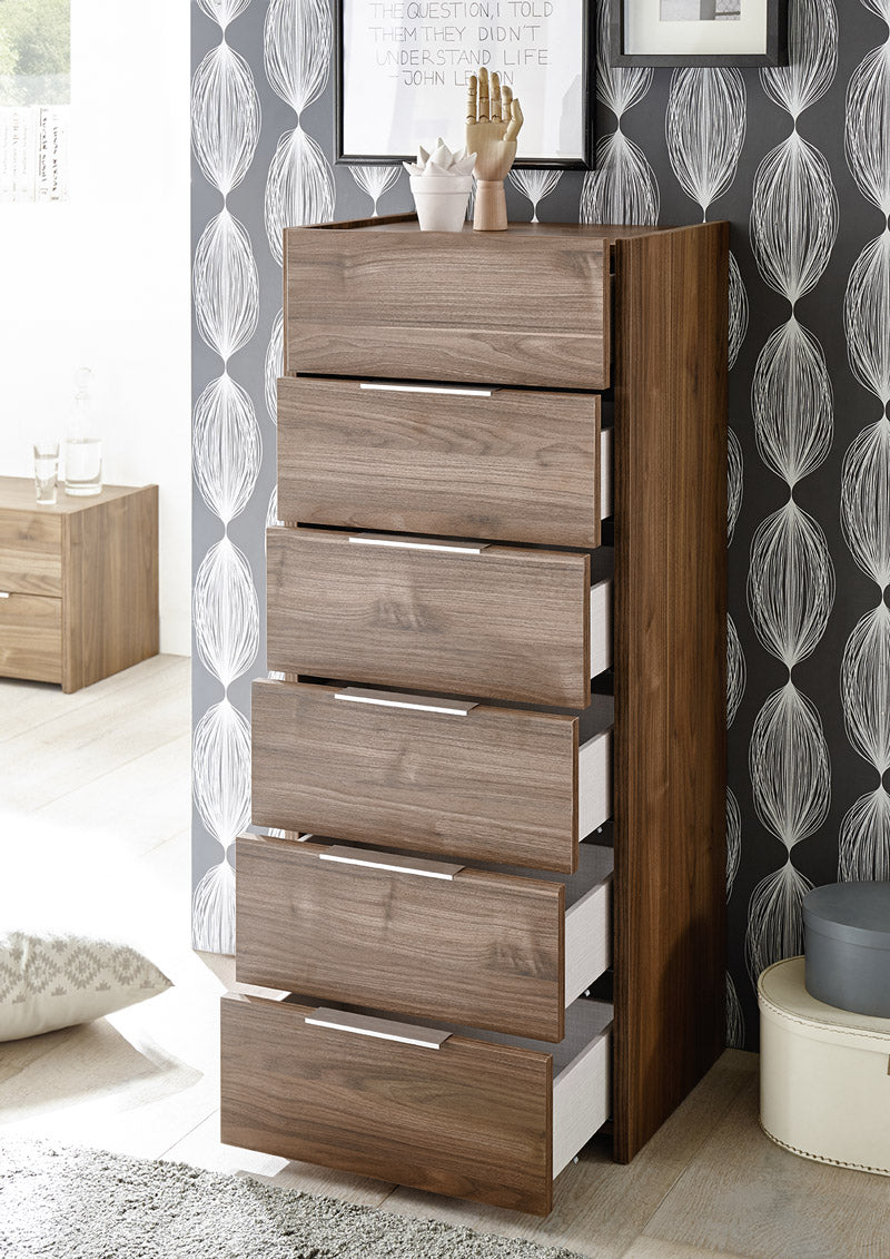 Ragel - Settimino 6 cassetti cassettiera in legno colore noce cm 51x40x121h - vari colori - immagine 2