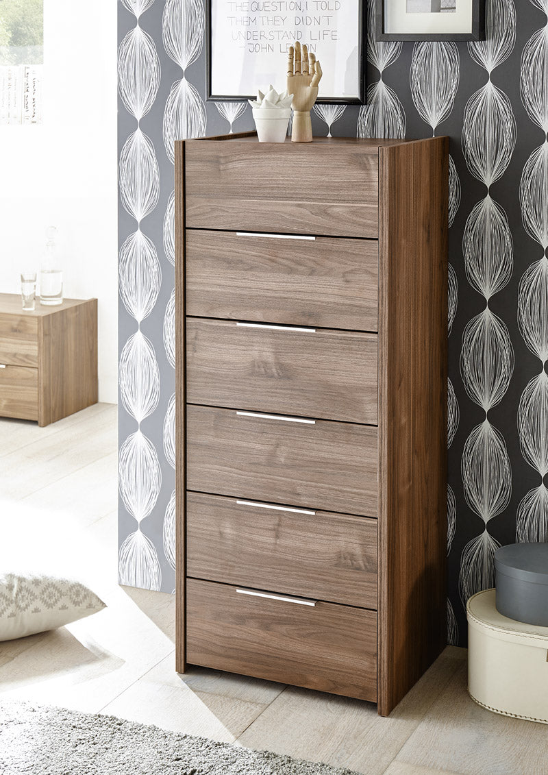 Ragel - Settimino 6 cassetti cassettiera in legno colore noce cm 51x40x121h - vari colori