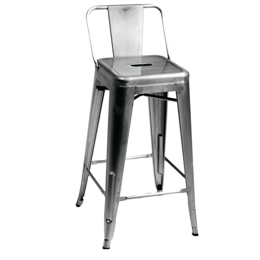 Set da 4 Sgabello alto da bar stile industrial con schienale cm 41x41x87h