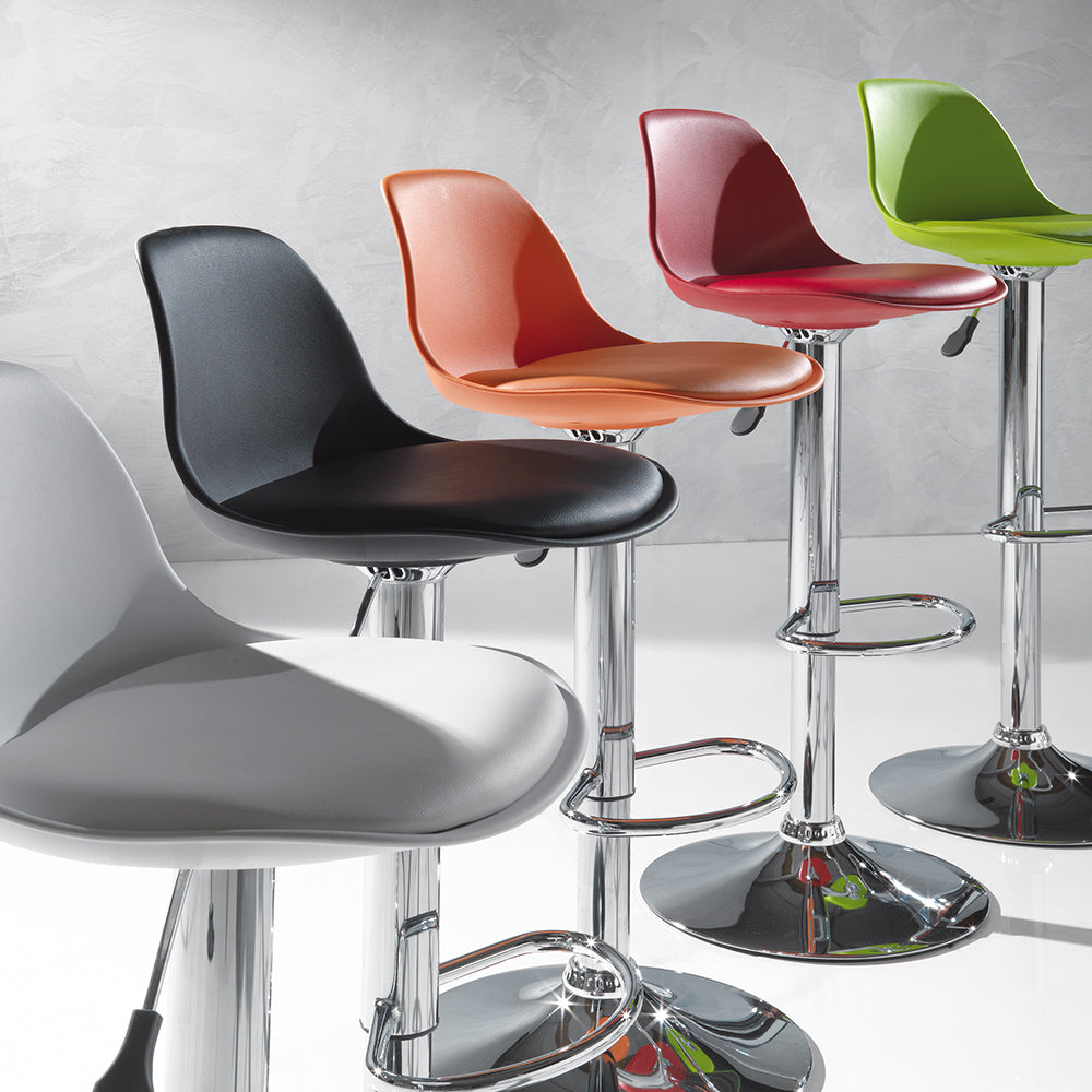 Set da 2 Sgabello da cucina moderno scocca in polipropilene cm Ø 40x82/104h - vari colori - immagine 2