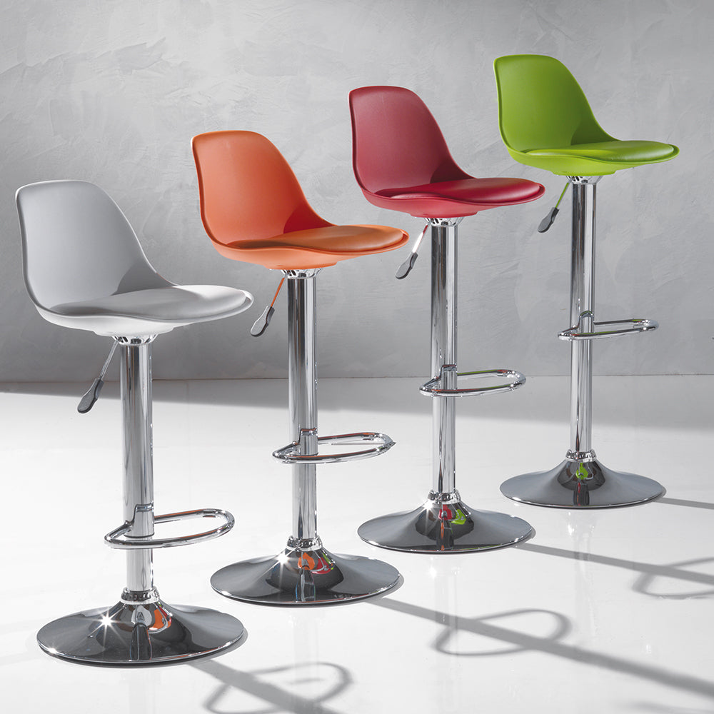 Set da 2 Sgabello da cucina moderno scocca in polipropilene cm Ø 40x82/104h - vari colori