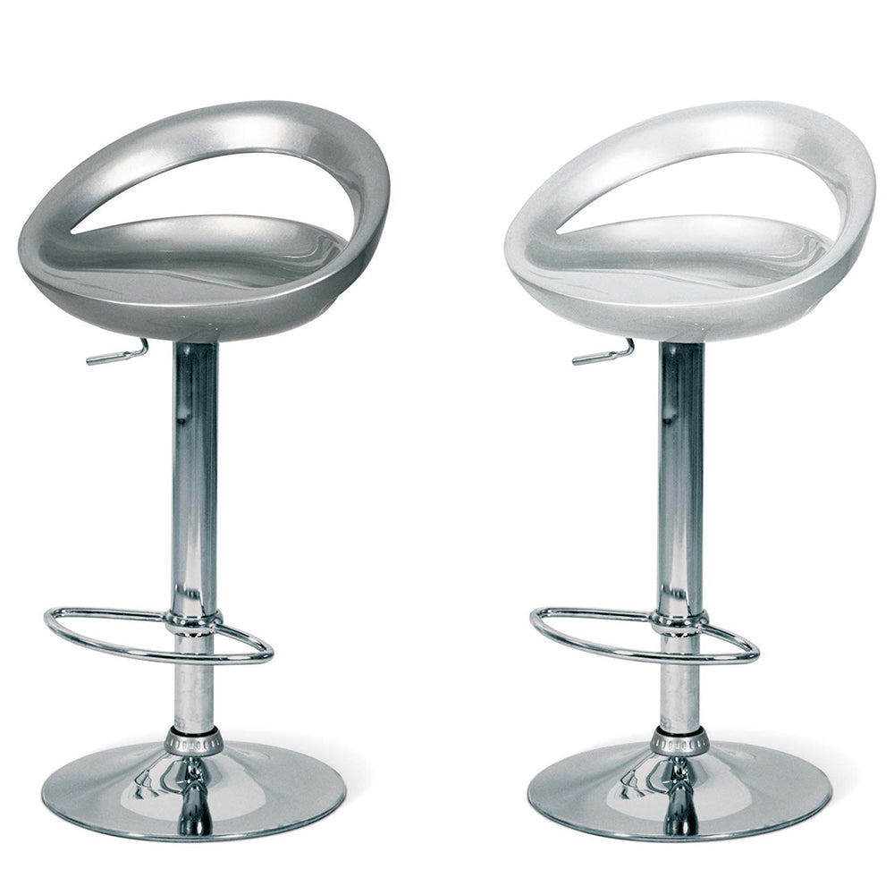 Set da 2 Sgabello moderno regolabile in metallo e abs cm Ø 36x74/97h - vari colori