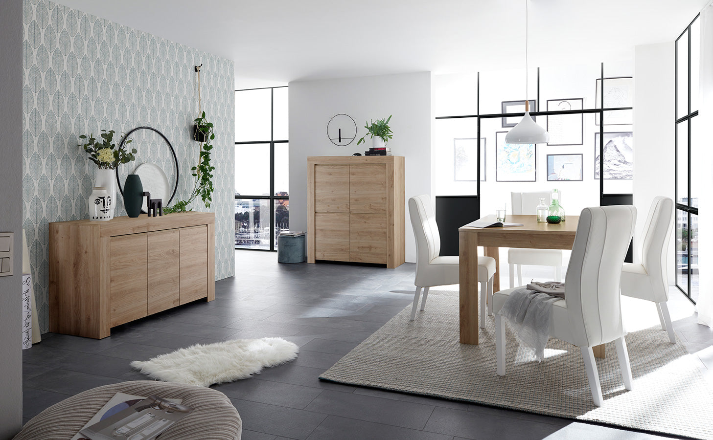 Marsiglia - Sala pranzo soggiorno con tavolo credenza e madia - vari colori - immagine 2