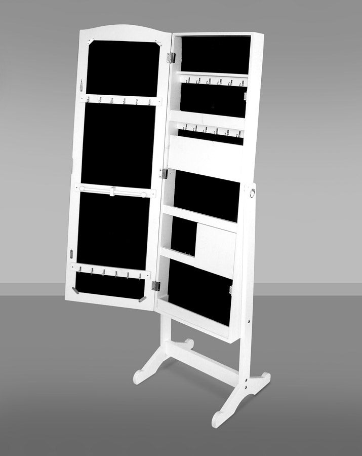 Specchio da terra porta gioie in legno cornice stampata design astratto cm 42x38x150h - immagine 2