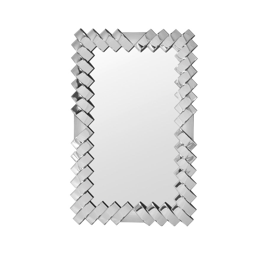 Specchiera cornice in legno con specchi colore argento stile moderno cm 80x120h