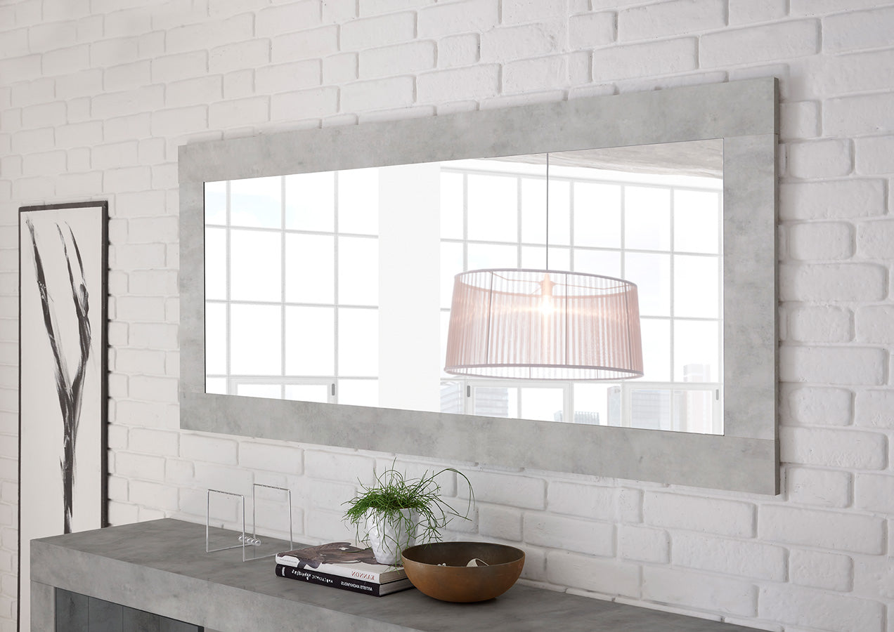 Orideo - Specchio orizzontale da parete cornice in legno moderno cm 170x2x75h - vari colori