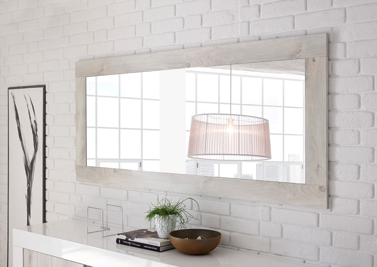 Orideo - Specchio orizzontale da parete cornice in legno moderno cm 170x2x75h - vari colori - immagine 2