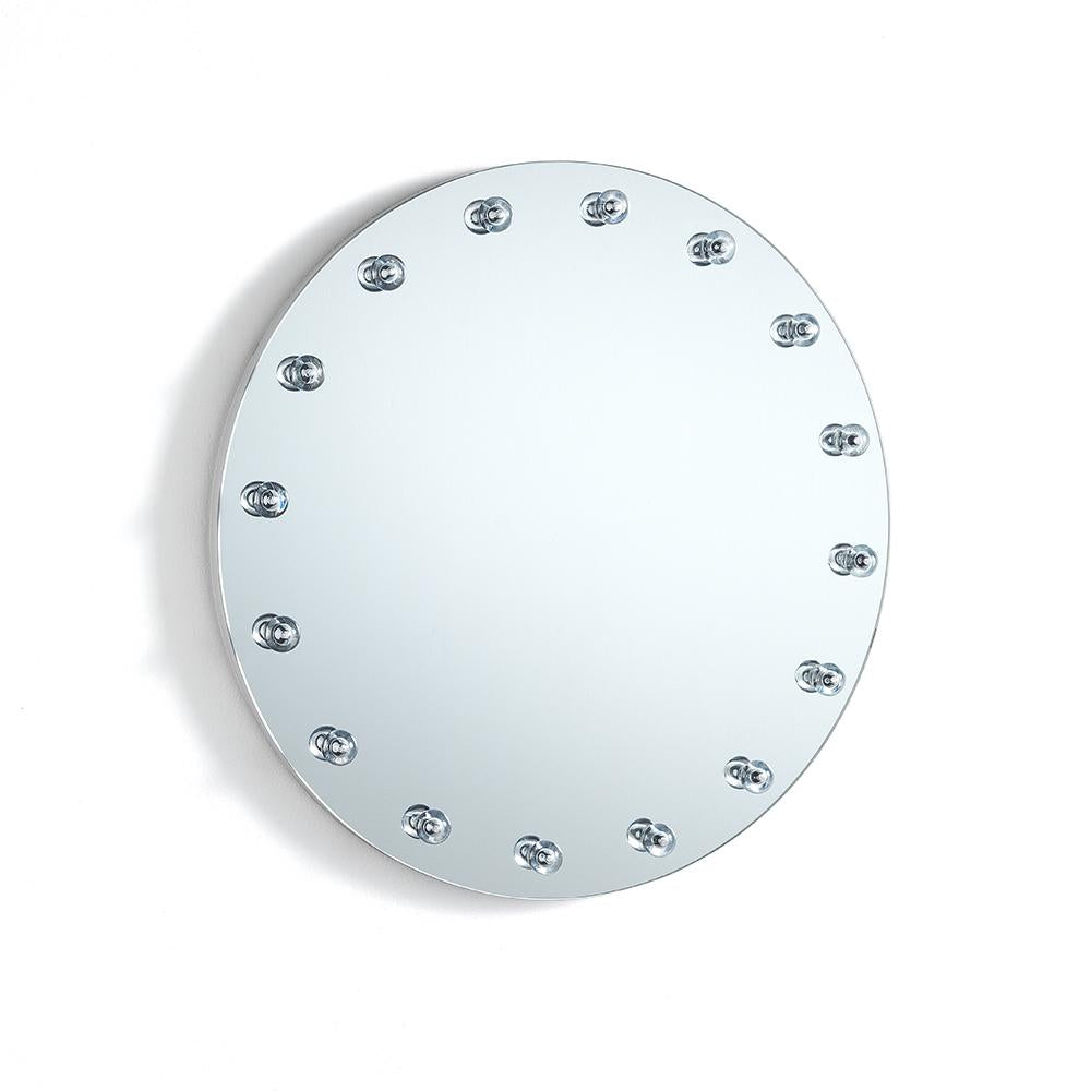 Specchio da parete tondo moderno con luci led integrate cm ø 50x5