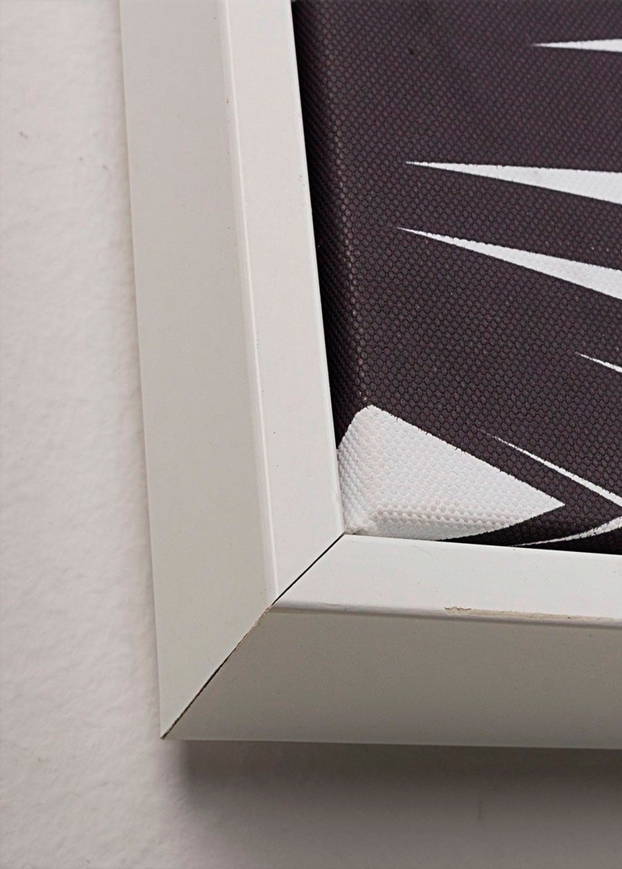 Stampa su tela trama floreale con struttura in legno design moderno foglie oro cm 62x4x92h - immagine 2