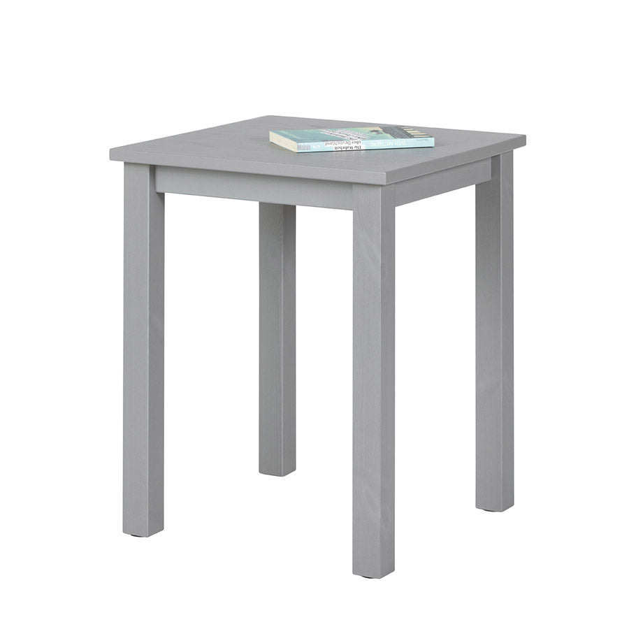 Azmin - Tavolino da salotto quadrato in legno massello grigio cm 45x45x55h