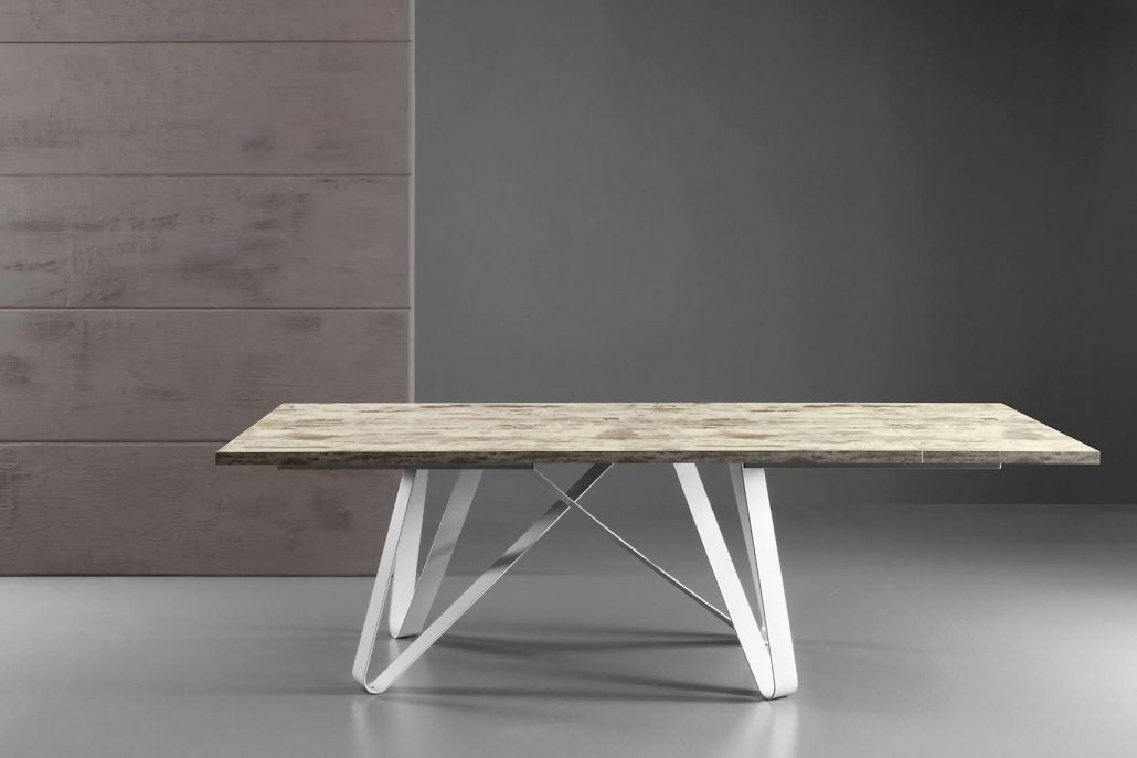 Axel allungabile - Tavolo design moderno Eurosedia in metallo e legno cm 200/300x100x77h - vari colori - immagine 2