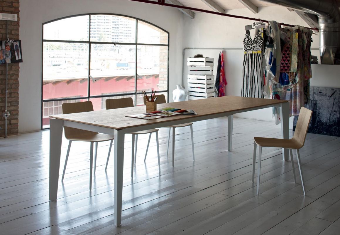 Cruz - Tavolo design moderno Bontempi struttura in acciaio cm 160/260x90x75h - vari colori - immagine 2