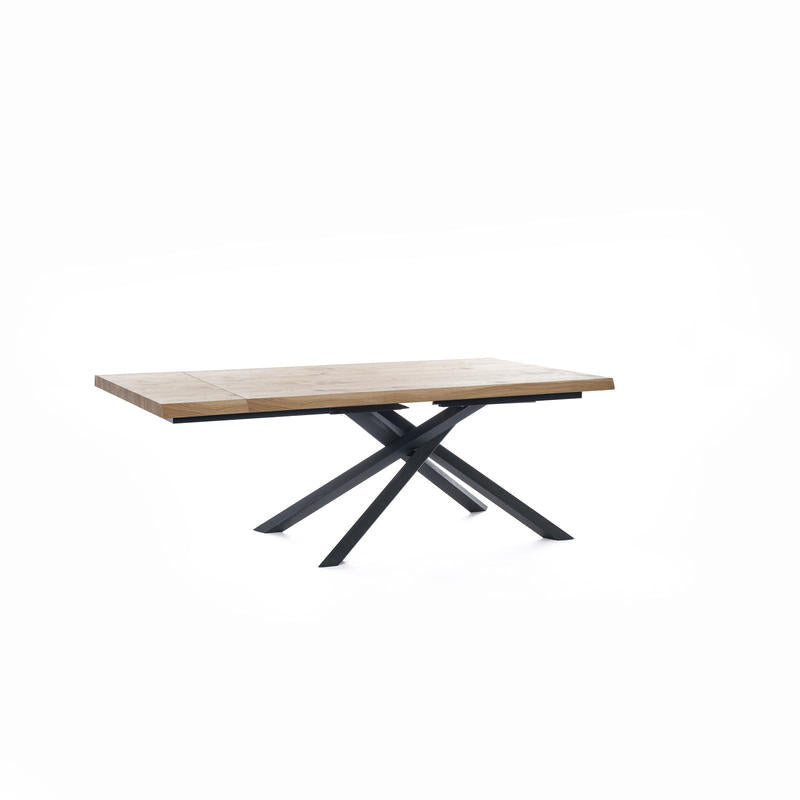 Tavolo allungabile per soggiorno in legno e metallo gambe incrociate cm 160/240x90x76h - vari colori - immagine 2