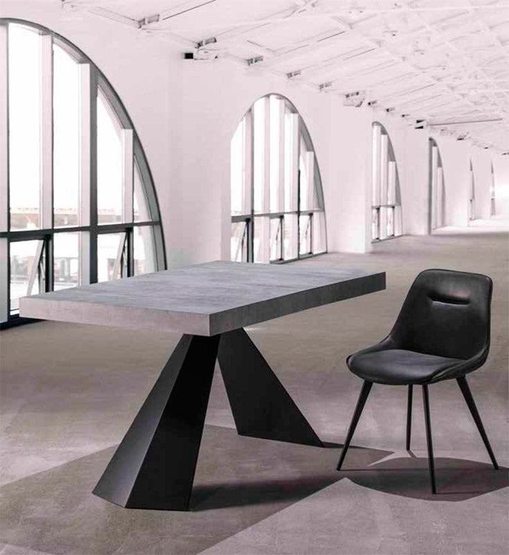 Danilo - Tavolo allungabile piano in legno base in metallo nero cm 140/290x90x77h - vari colori