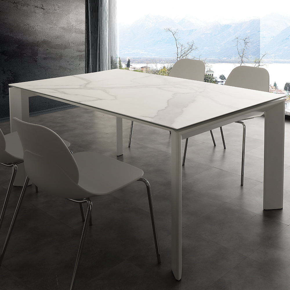 Ceramique Duo - Tavolo da pranzo allungabile piano ceramica cm 140/240x90x76h - vari colori - immagine 2