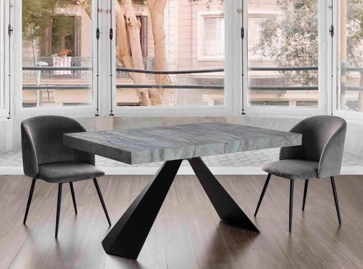 Danilo - Tavolo allungabile piano in legno base in metallo nero cm 140/290x90x77h - vari colori - immagine 2