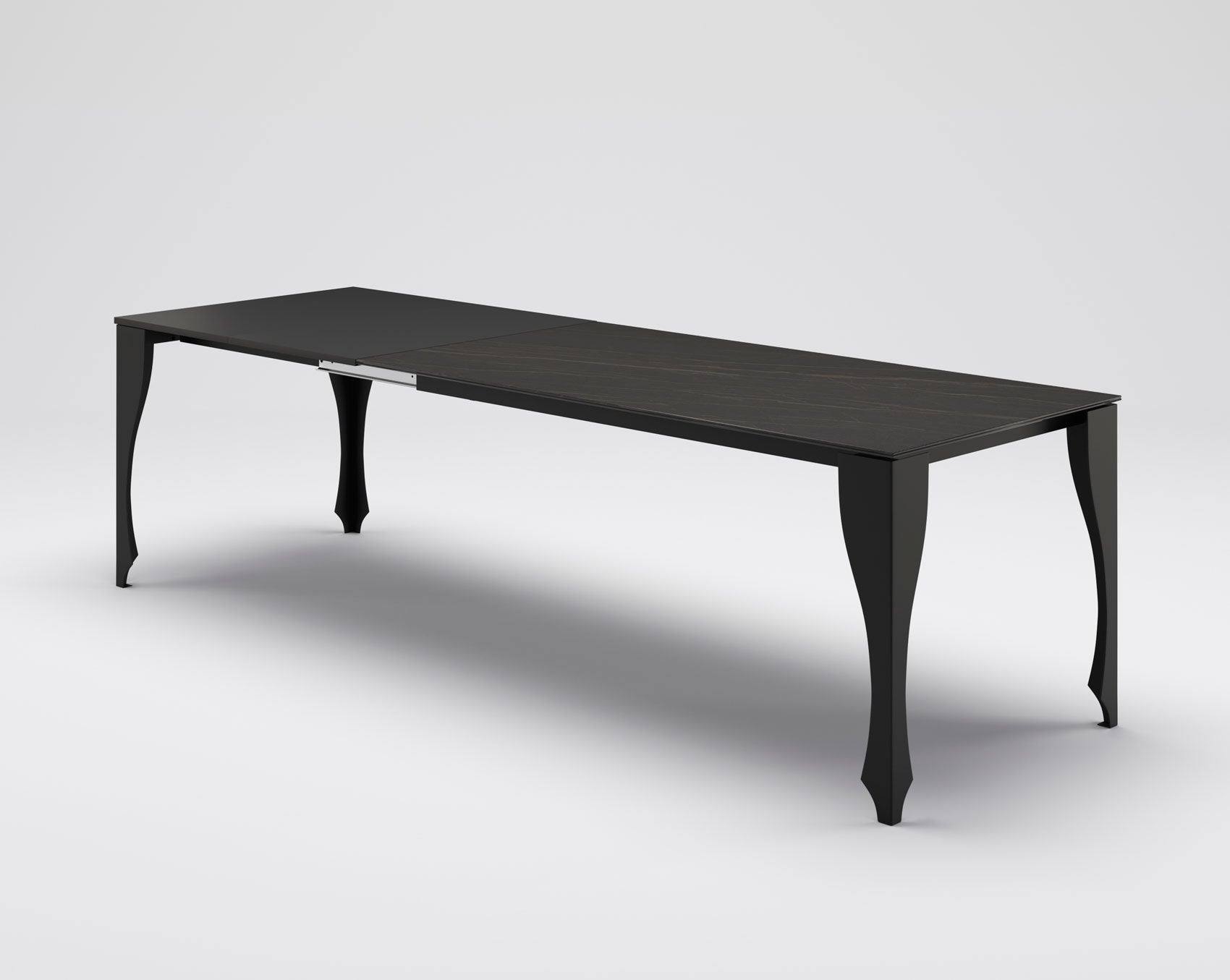 Amery - Tavolo design allungabile gambe sagomate piano in vetro o ceramica - vari colori - immagine 2