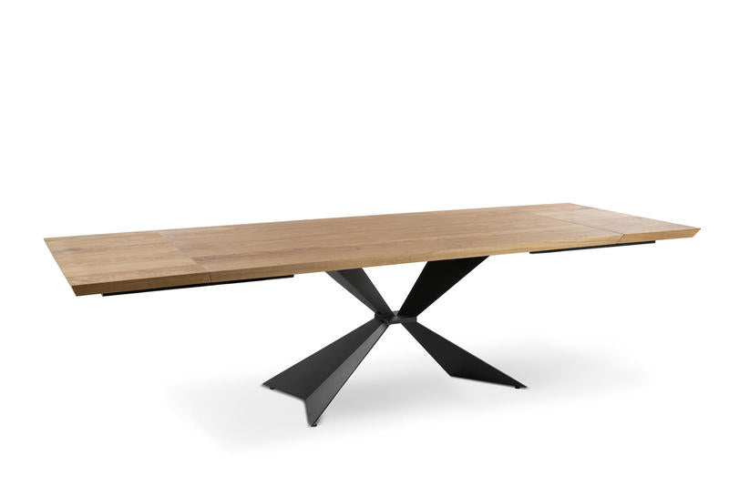 Tavolo allungabile da salotto base in metallo piano in legno cm 200/300x100x76h - vari colori - immagine 2