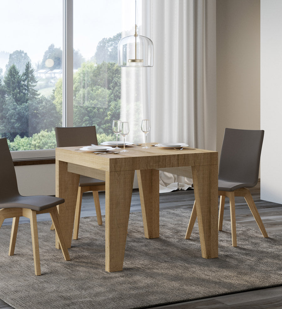 Senad - Tavolo quadrato in legno allungabile per sala pranzo cm 90/246x90x77h - vari colori