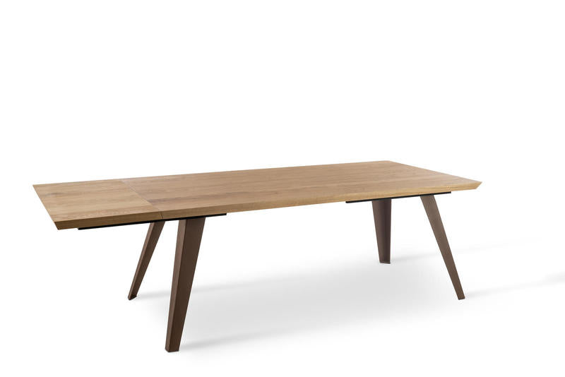 Tavolo moderno allungabile da pranzo in metallo e legno cm 200/300x100x76h - vari colori - immagine 2