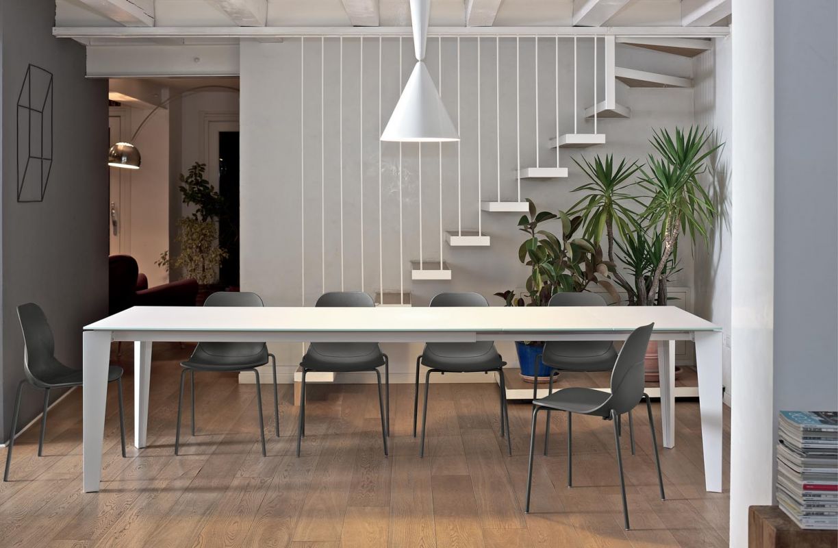 Cruz - Tavolo design moderno Bontempi struttura in acciaio cm 160/260x90x75h - vari colori