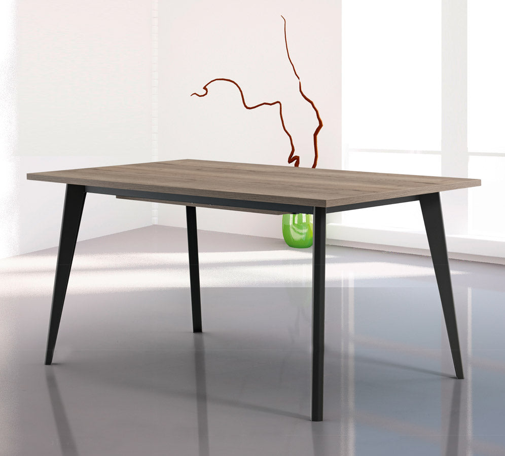 Indivar - Tavolo moderno da pranzo allungabile gambe in metallo piano in legno - vari modelli