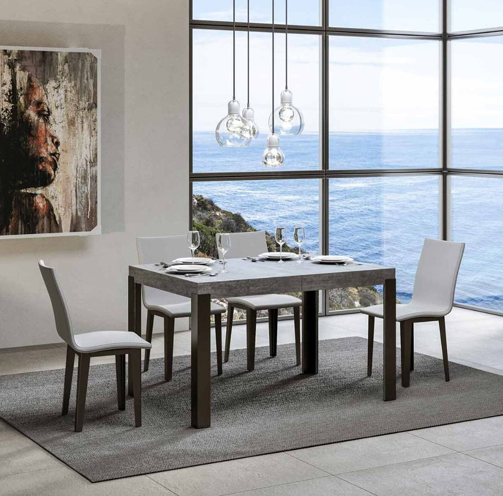 Linea fix - Tavolo fisso moderno industrial gambe in metallo piano in legno - Vari modelli