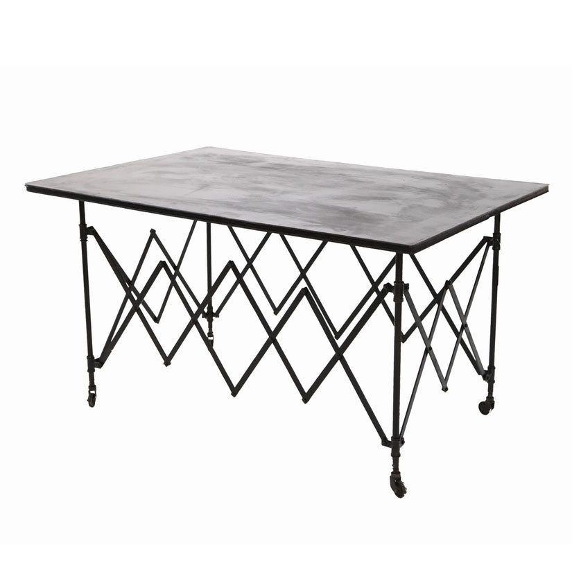 Tavolo fisso da pranzo industrial in metallo cm 135x89x75h