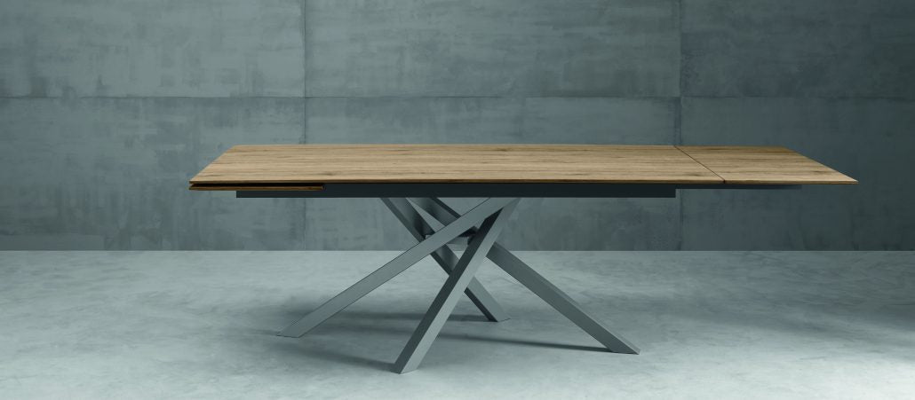 Kubo - Tavolo da soggiorno allungabile Eurosedia gambe incrociate cm 160/240x90x77h - vari colori - immagine 2