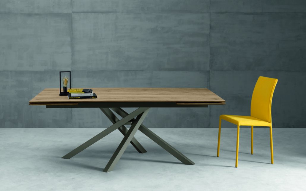 Kubo - Tavolo da soggiorno allungabile Eurosedia gambe incrociate cm 160/240x90x77h - vari colori