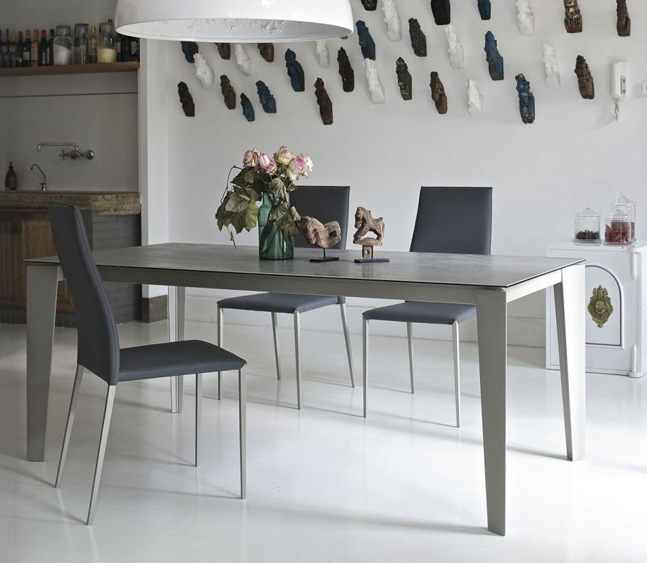 Cruz - Tavolo da pranzo moderno Bontempi per soggiorno cm 140/220x90x75h - vari colori - immagine 2