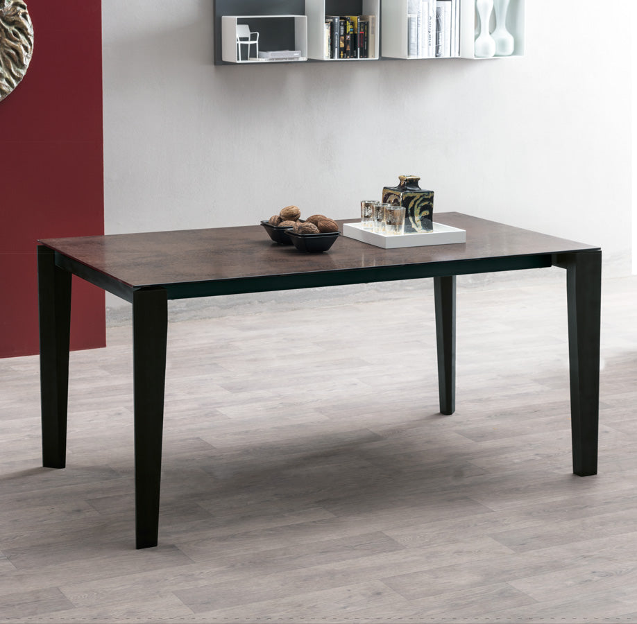 Aragon - Tavolo moderno per soggiorno gambe in legno piano vetro o ceramica - vari modelli - immagine 2