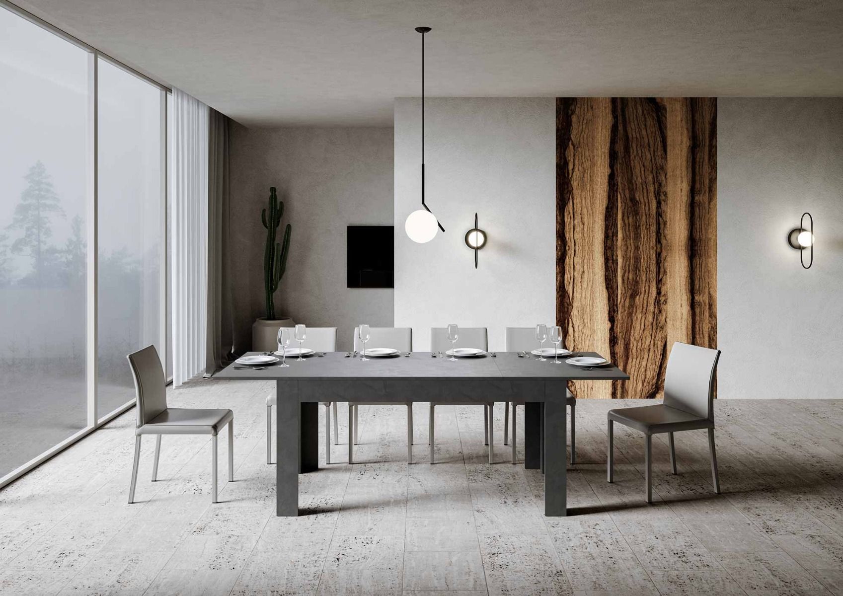 Diaz - Tavolo allungabile moderno per soggiorno in legno cm 160/220x90x77h - vari colori - immagine 2