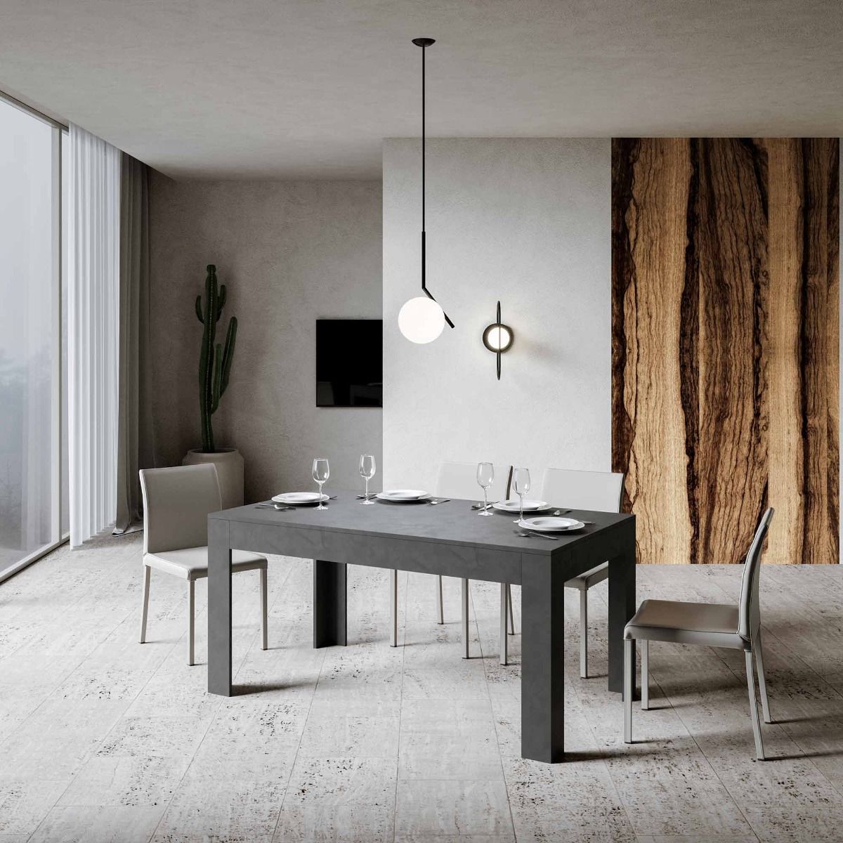 Diaz - Tavolo allungabile moderno per soggiorno in legno cm 160/220x90x77h - vari colori