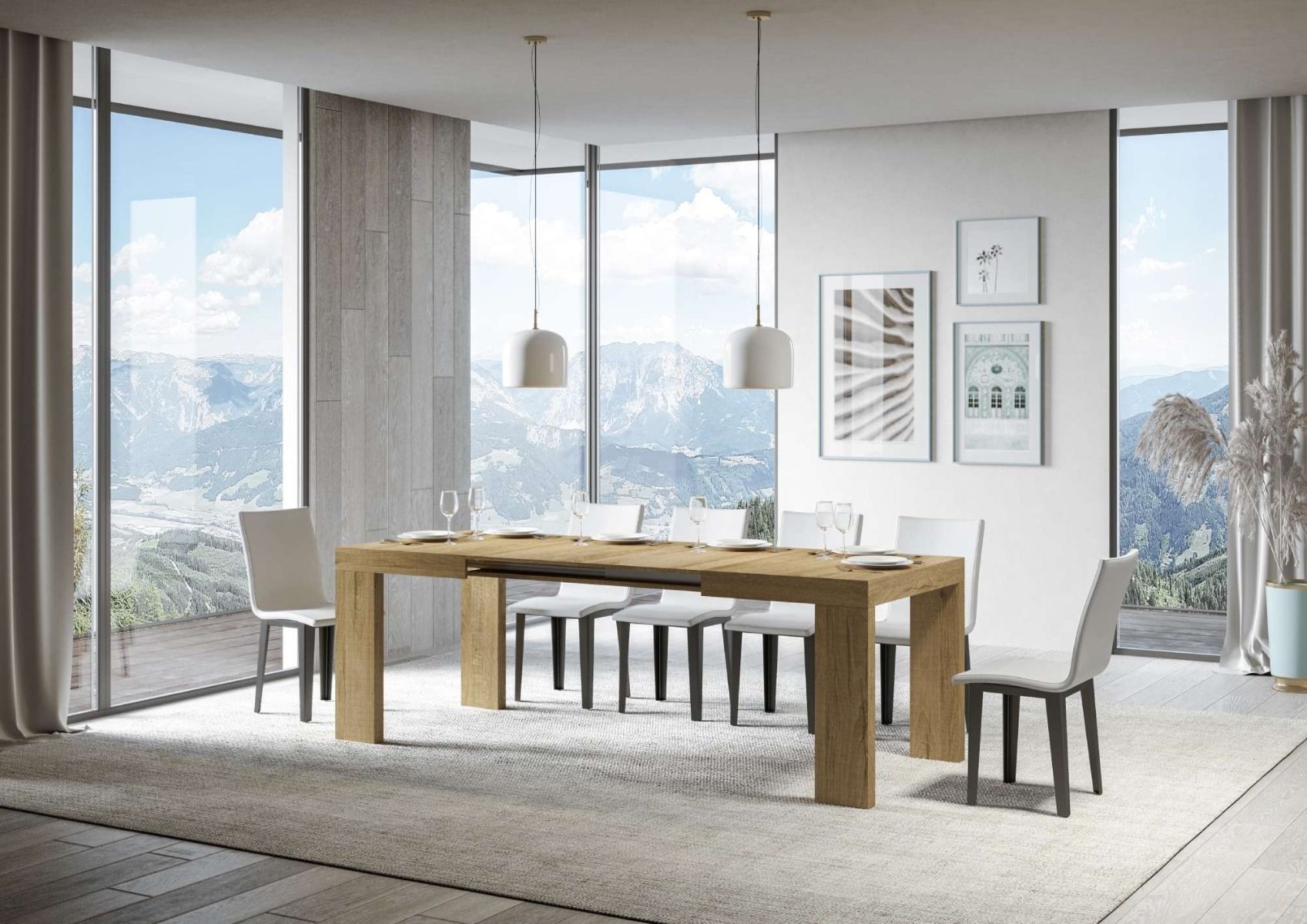 Napal - Tavolo allungabile design moderno per cucina o sala pranzo in legno - vari modelli - immagine 2