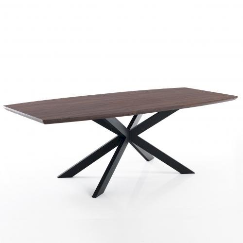 Tavolo design da pranzo allungabile piano in legno gambe in metallo cm 160/210x90x76h - vari colori - immagine 2