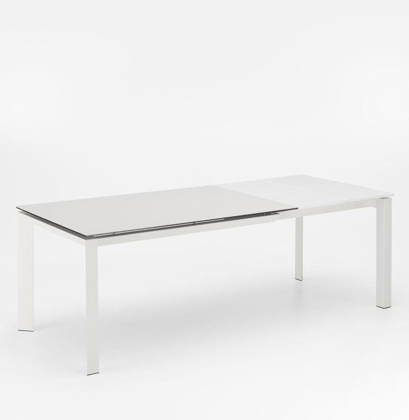 Account - Tavolo moderno allungabile in metallo e piano in ceramica bianco cm 90x140/220x75h - immagine 2
