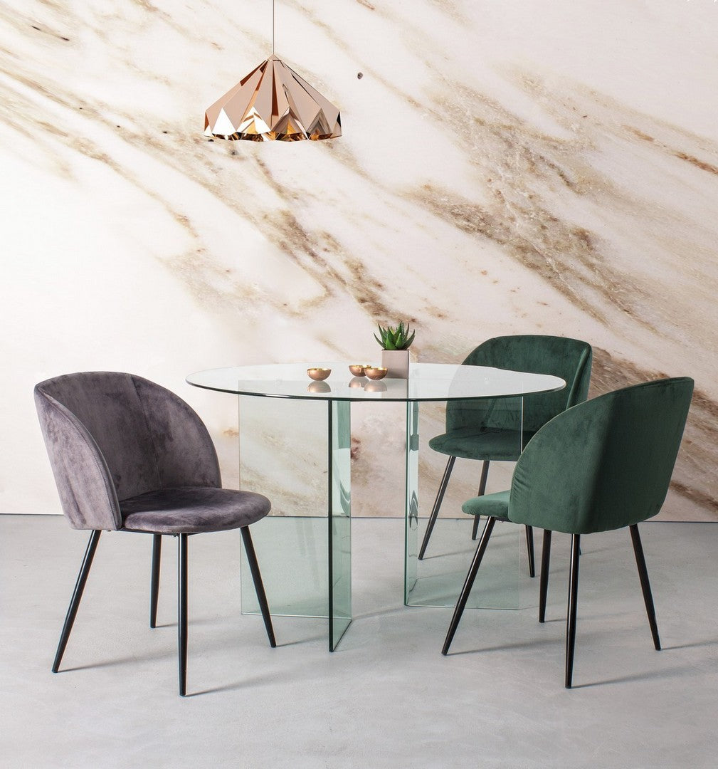 Tavolo da salotto tondo fisso in vetro trasparente cm Ø 130x75h - immagine 2