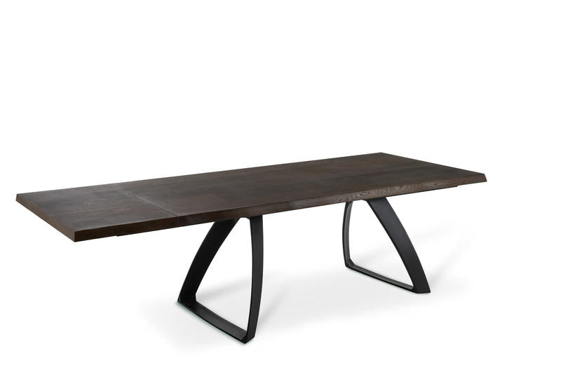 Tower - Tavolo industrial allungabile piano in legno gambe in metallo nero cm 200/300x100x76h - immagine 2