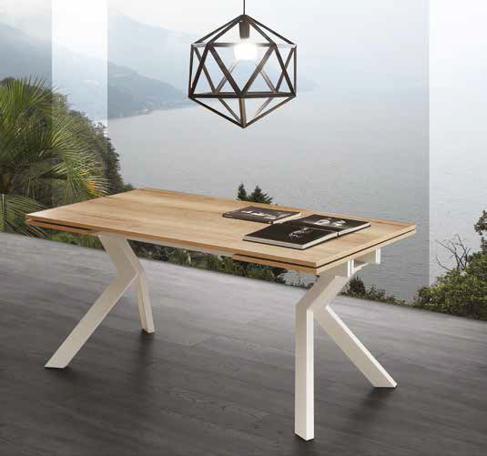 Tokio - Tavolo design moderno allungabile piano in legno gambe in metallo cm 160/240x90x77h - vari colori - immagine 2