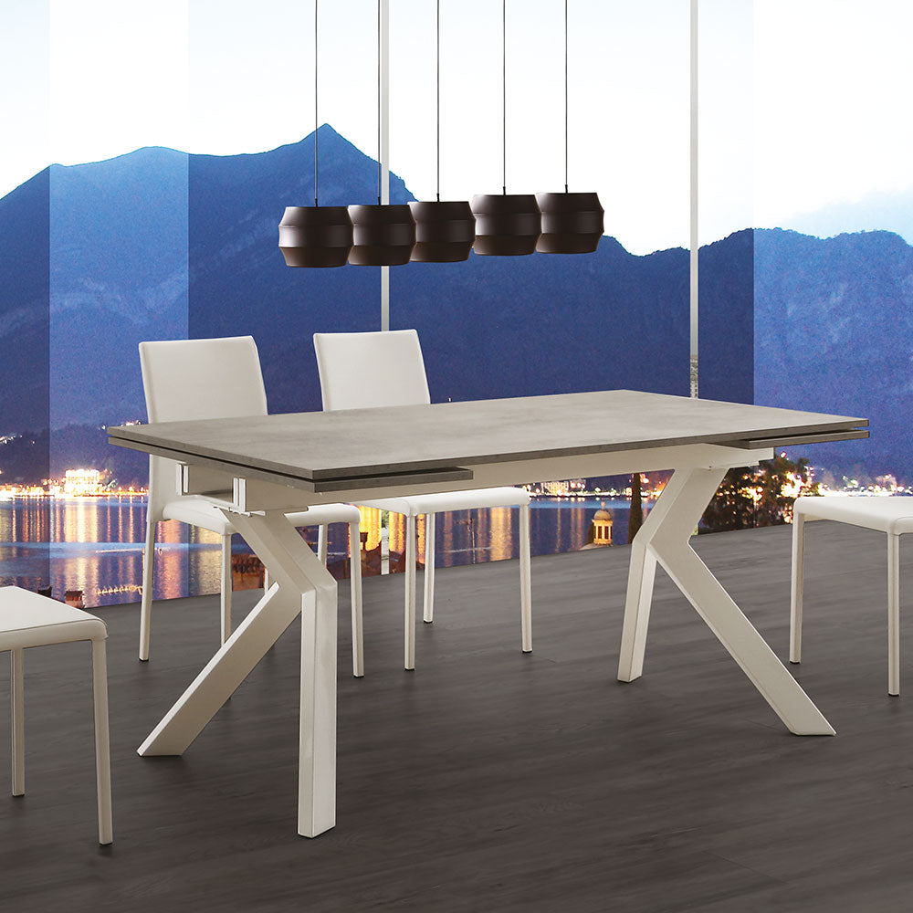 Tokio - Tavolo design moderno allungabile piano in legno gambe in metallo cm 160/240x90x77h - vari colori