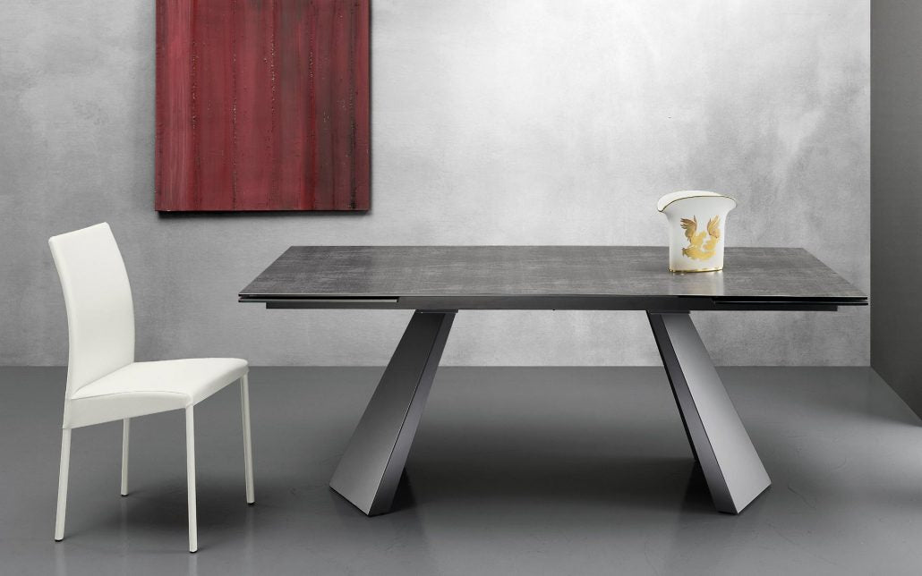 Pechino - Tavolo allungabile da pranzo Eurosedia piano in vetro o legno cm 160/240x90x77h - vari colori - immagine 2