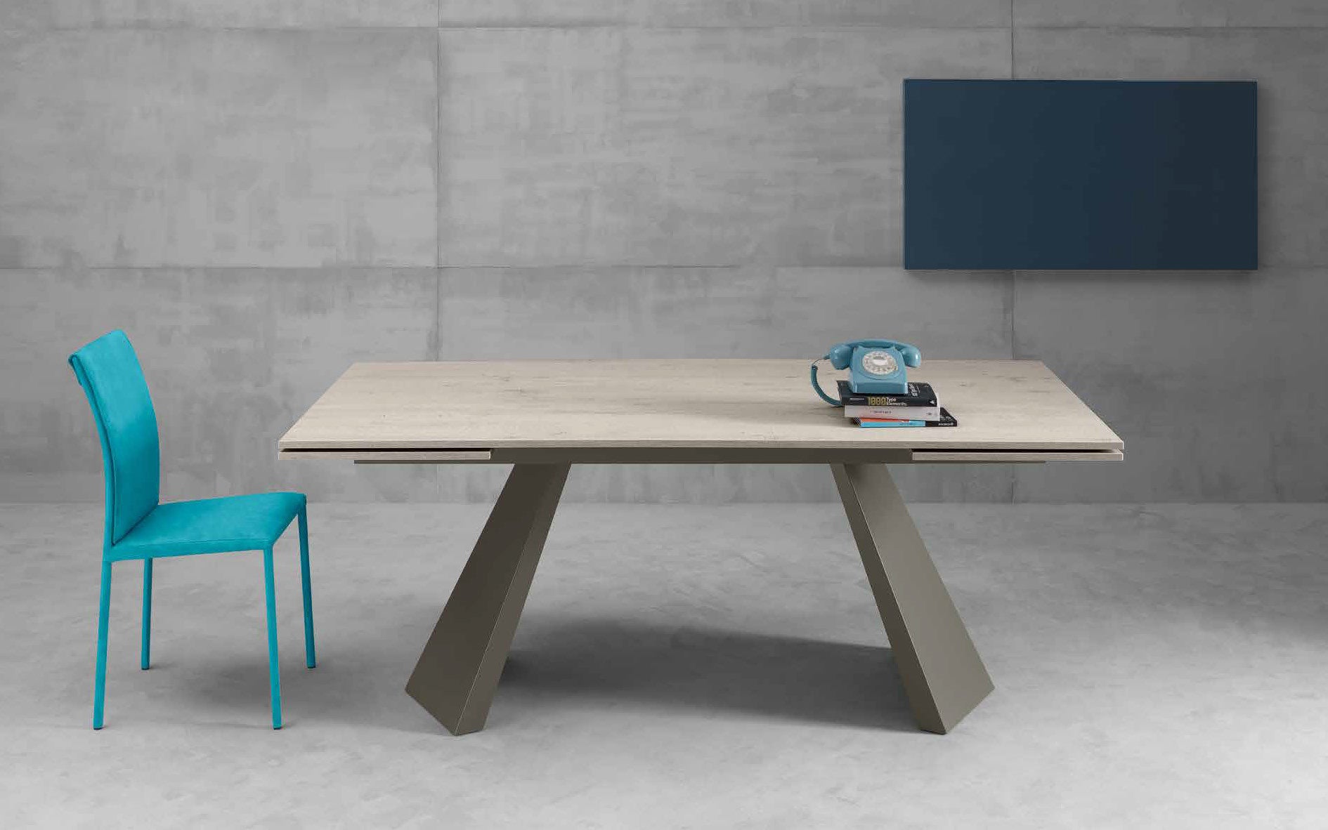 Pechino - Tavolo allungabile da pranzo Eurosedia piano in vetro o legno cm 160/240x90x77h - vari colori