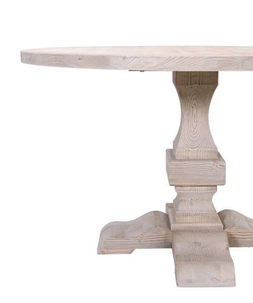 Tavolo tondo fisso country in legno di abete cm 130x130x78h - immagine 2