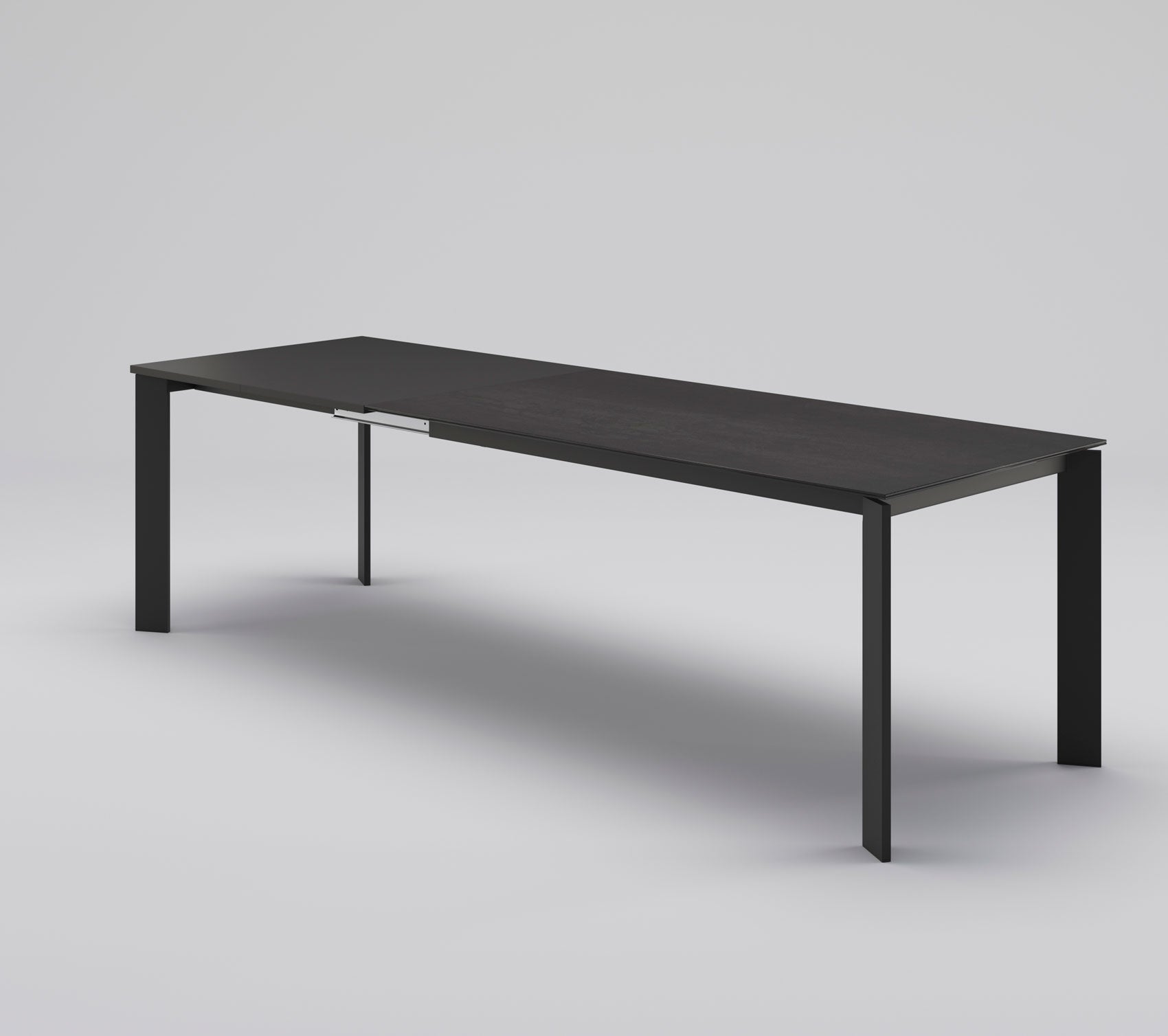 Selig - Tavolo design allungabile gambe in metallo piano in vetro o ceramica - vari modelli