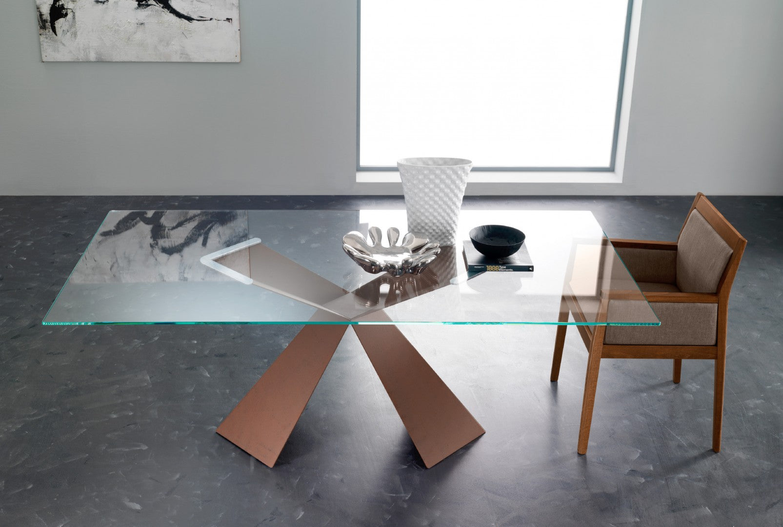 Tokyo fisso - Tavolo moderno Eurosedia struttura ad X in metallo cm 200x100x75h - vari colori